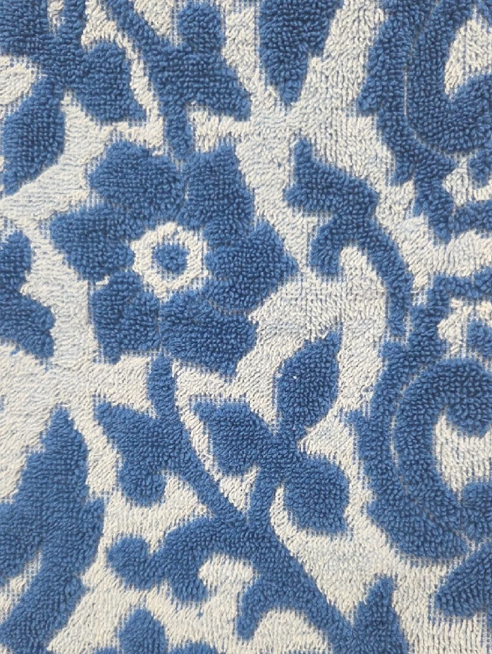 Vintage Blue Floral Jacquard Hand Towel